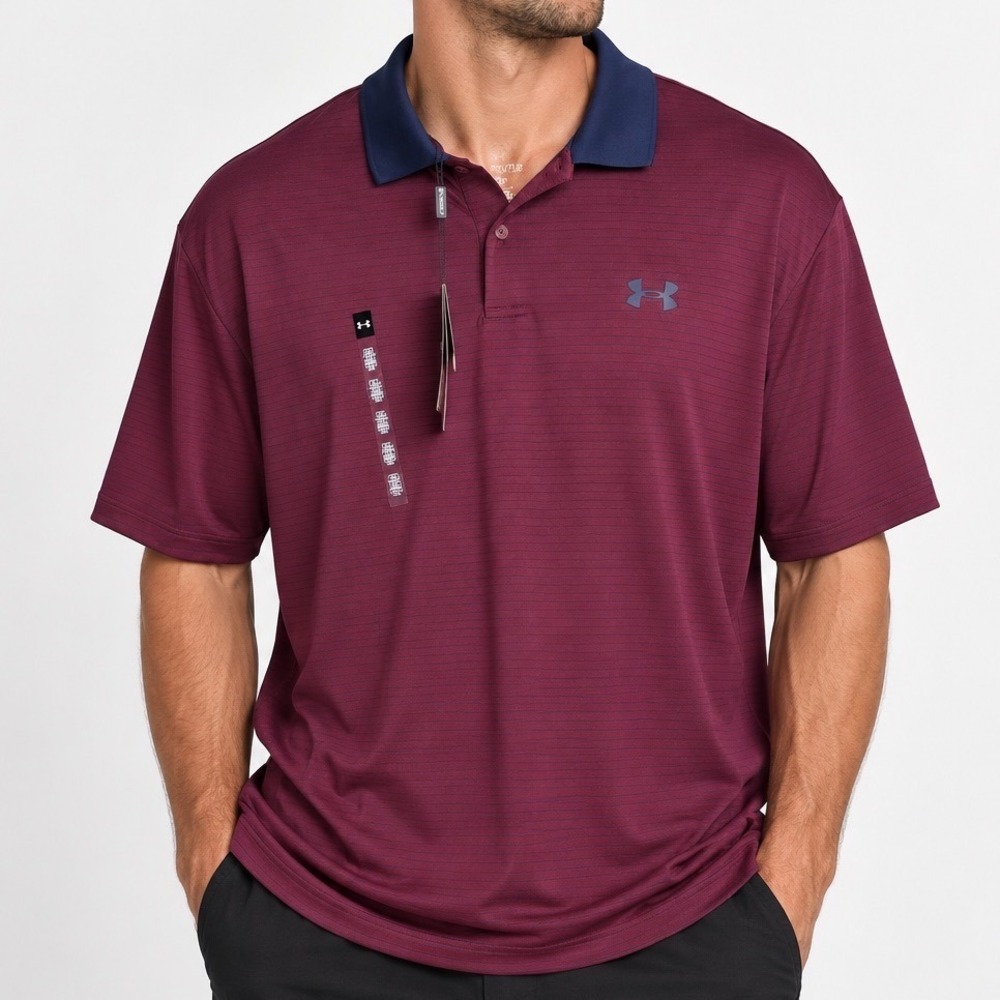 Under Armour Men's 2XLT Polo Shirt Burgundy Golf Performance NWT Big Tall